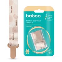 Suport pentru suzeta din material textil, Piersica, 0 luni+, Baboo
