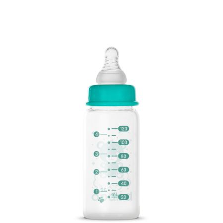 Biberon din sticla anticolici, Gat stramt, 0 luni+, 120 ml, Baboo 722858