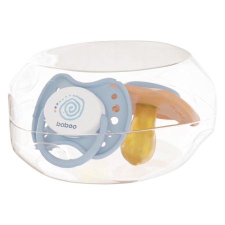Suzeta rotunda din latex Calmy, 6 luni+, 2 bucati, Baboo 723185