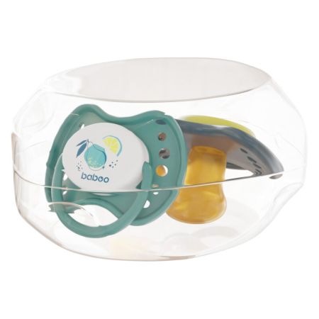Suzeta ortodontica din latex Calmy, Verde, 6 luni+, 2 bucati, Baboo 723192