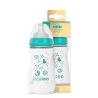 Biberon din sticla anticolici, Gat larg, 3 luni+, 250 ml, Baboo