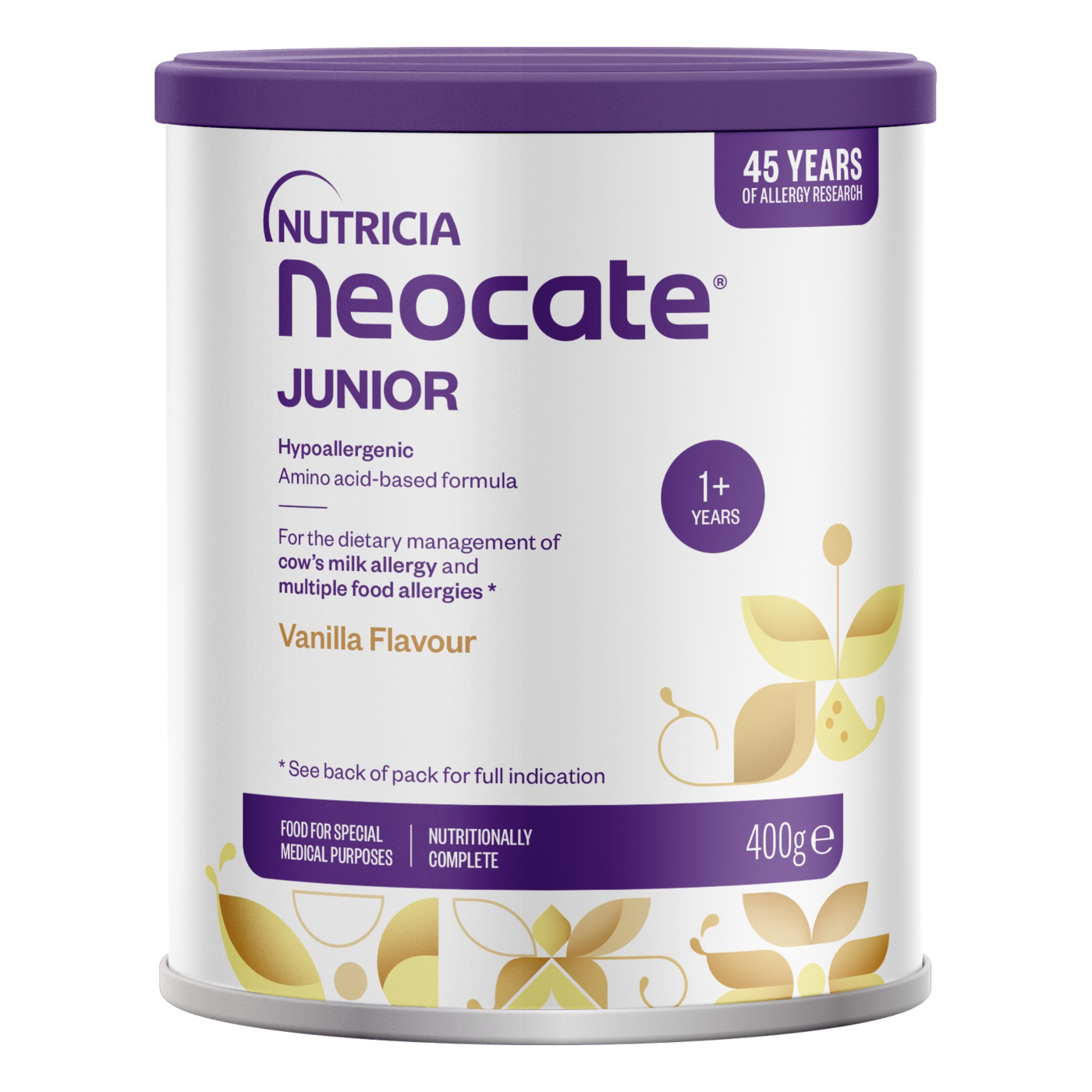 Neocate Junior cu aroma de vanilie formula hipoalergenia speciala, +12 luni, 400 g, Nutricia