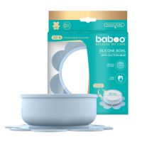 Bol din silicon cu ventuza, Bleu, 6 luni+, Baboo