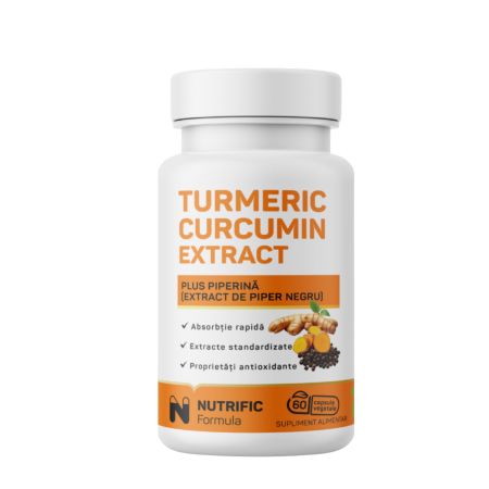 Turmeric Curcumin extract plus Piperina, 500 mg, 60 capsule vegetale, Nutrific