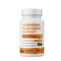 Turmeric Curcumin extract plus Piperina, 500 mg, 60 capsule vegetale, Nutrific