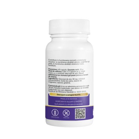 Zinc Gluconat, 30 mg, 60 capsule 723233