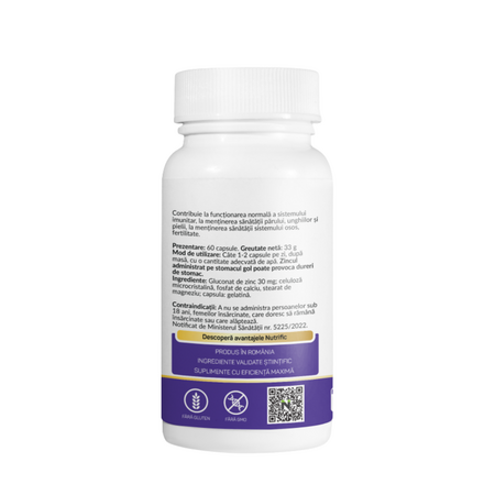 Zinc Gluconat, 30 mg, 60 capsule 723233