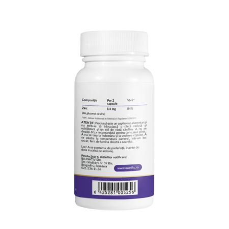 Zinc Gluconat, 30 mg, 60 capsule 723232