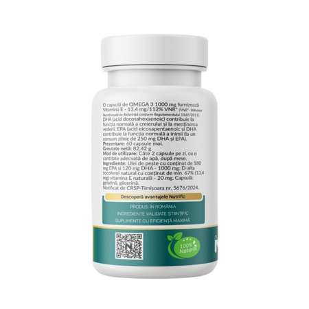Omega 3, 1000 mg, 60 capsule moi, Nutrific 723257