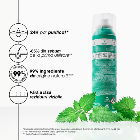 Sampon uscat pentru par gras cu Urzica si vitamina E, 150 ml, Klorane 723980