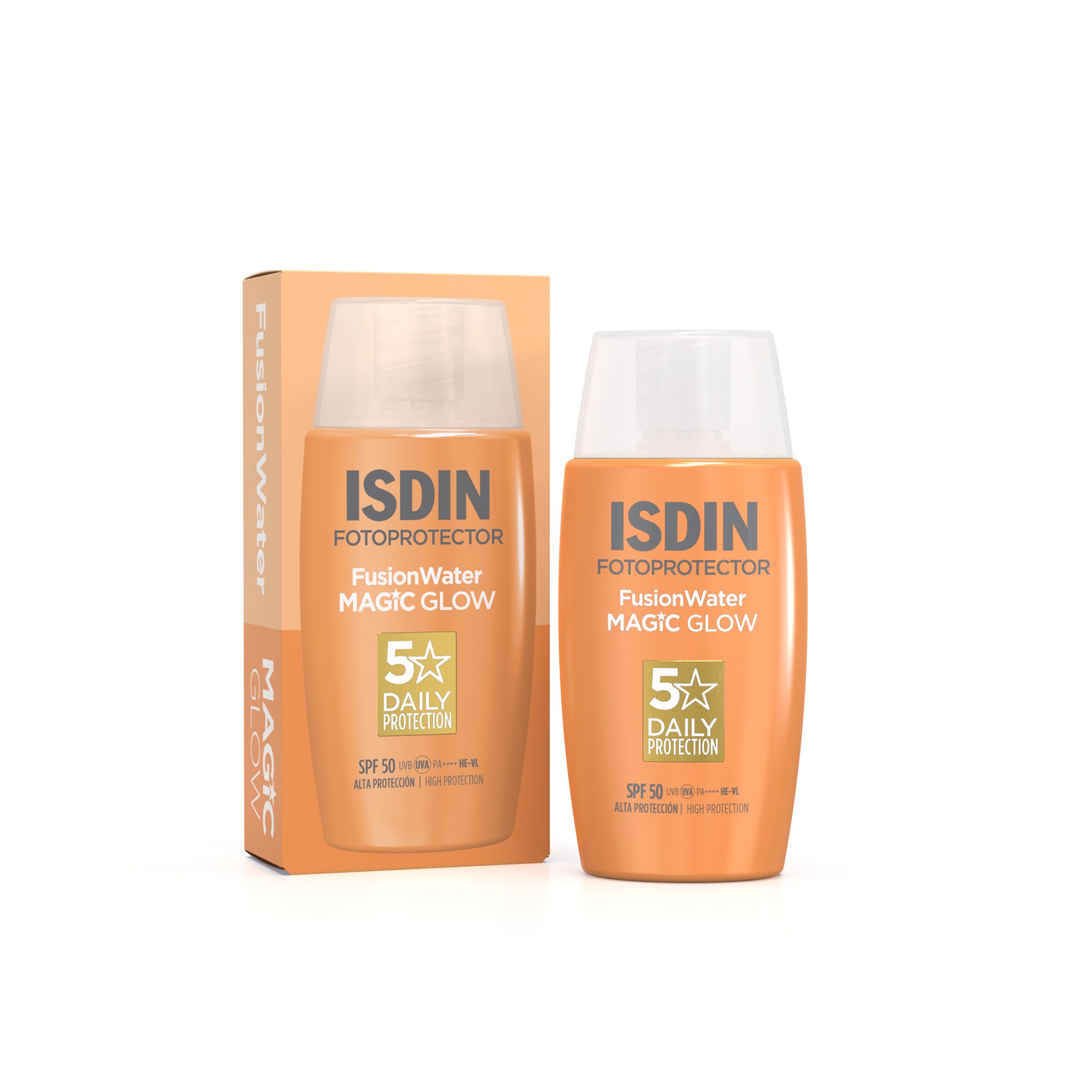 Crema cu protectie solara SPF 50 Fusion Water Magic Glow Fotoprotectoc, 50 ml, Isdin