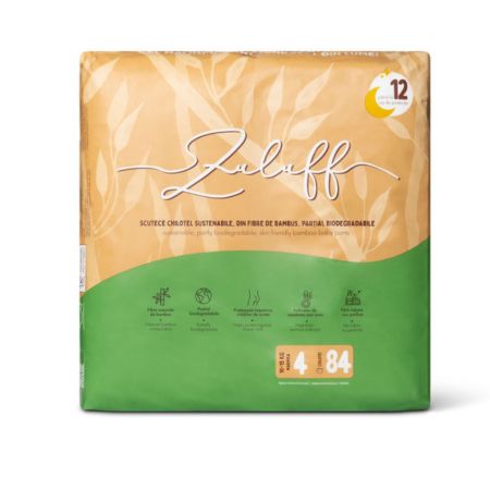 Scutece chilotei din bambus, Marimea 4, 10-15kg, 84 bucati, Zuluff