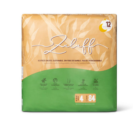 Scutece chilotei din bambus, Marimea 4, 10-15kg, 84 bucati, Zuluff