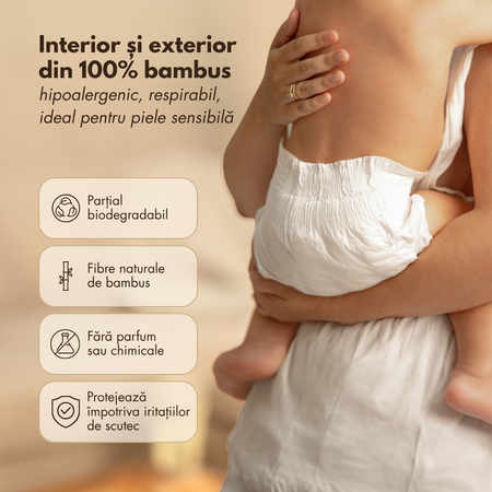 Scutece din bambus sustenabile, Marimea 5, 13-18 kg, 26 bucati, Zuluff 723368