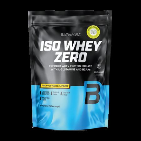Izolat proteic premium din zer Iso Whey Zero, Pineapple-Mango, 454 g, BioTechUSA