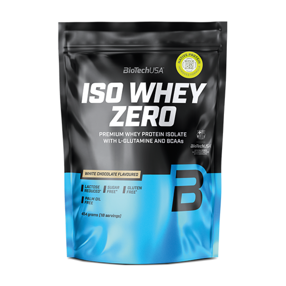 Izolat proteic premium din zer Iso Whey Zero, White Chocolate, 454 g, BioTechUSA