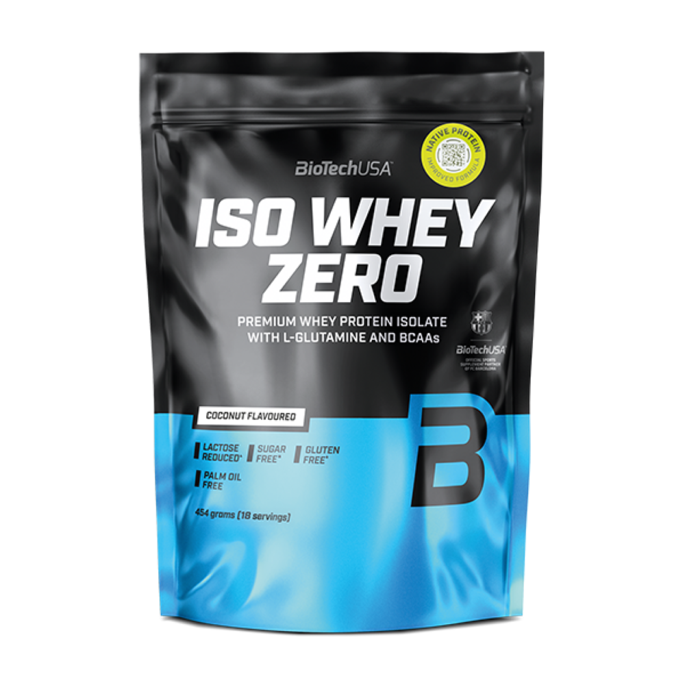 Izolat proteic premium din zer Iso Whey Zero, Coconut, 454 g, BioTechUSA
