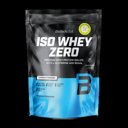Izolat proteic premium din zer Iso Whey Zero, Coconut, 454 g, BioTechUSA