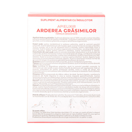 Apielixir Arderea grasimilor, 30 fiole, Albina Carpatina 817161