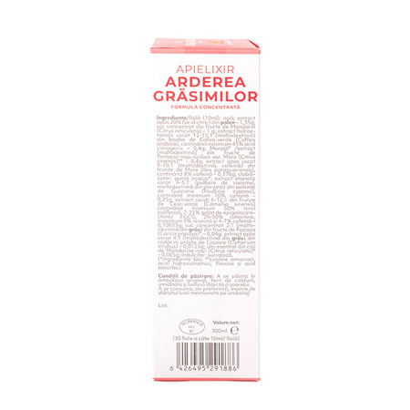 Apielixir Arderea grasimilor, 30 fiole, Albina Carpatina 817163