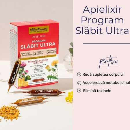 Apielixir Program Slabit Ultra, 30 fiole, Albina Carpatina 723476