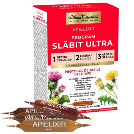 Apielixir Program Slabit Ultra, 30 fiole, Albina Carpatina
