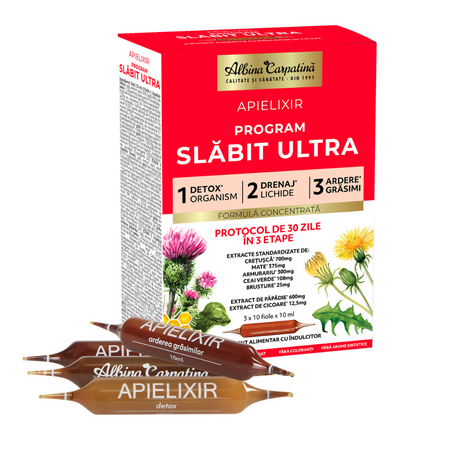 Apielixir Program Slabit Ultra, 30 fiole, Albina Carpatina