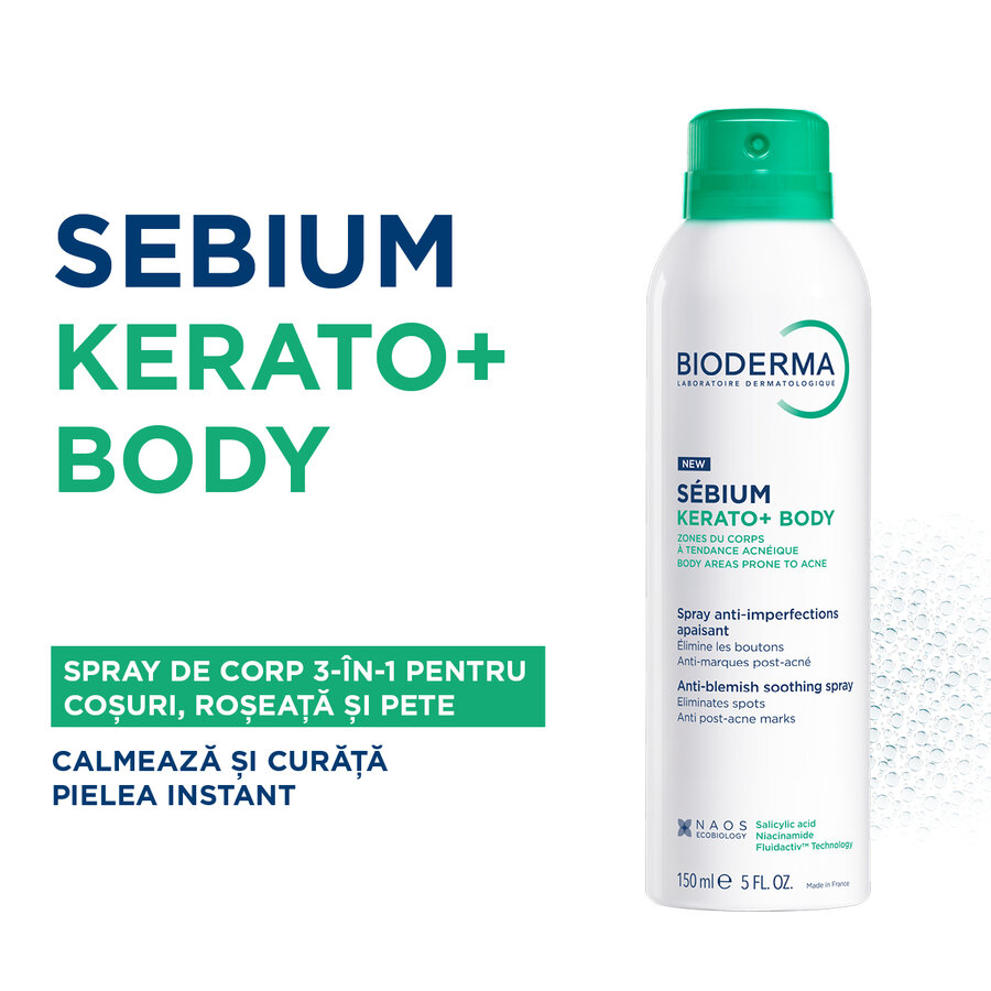 Bioderma Sebium Kerato+ Spray de corp - descriere produs