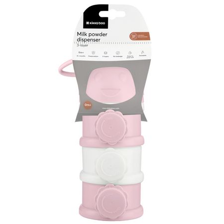 Dozator pentru lapte praf cu 3 compartimente, Pink, Kikka Boo