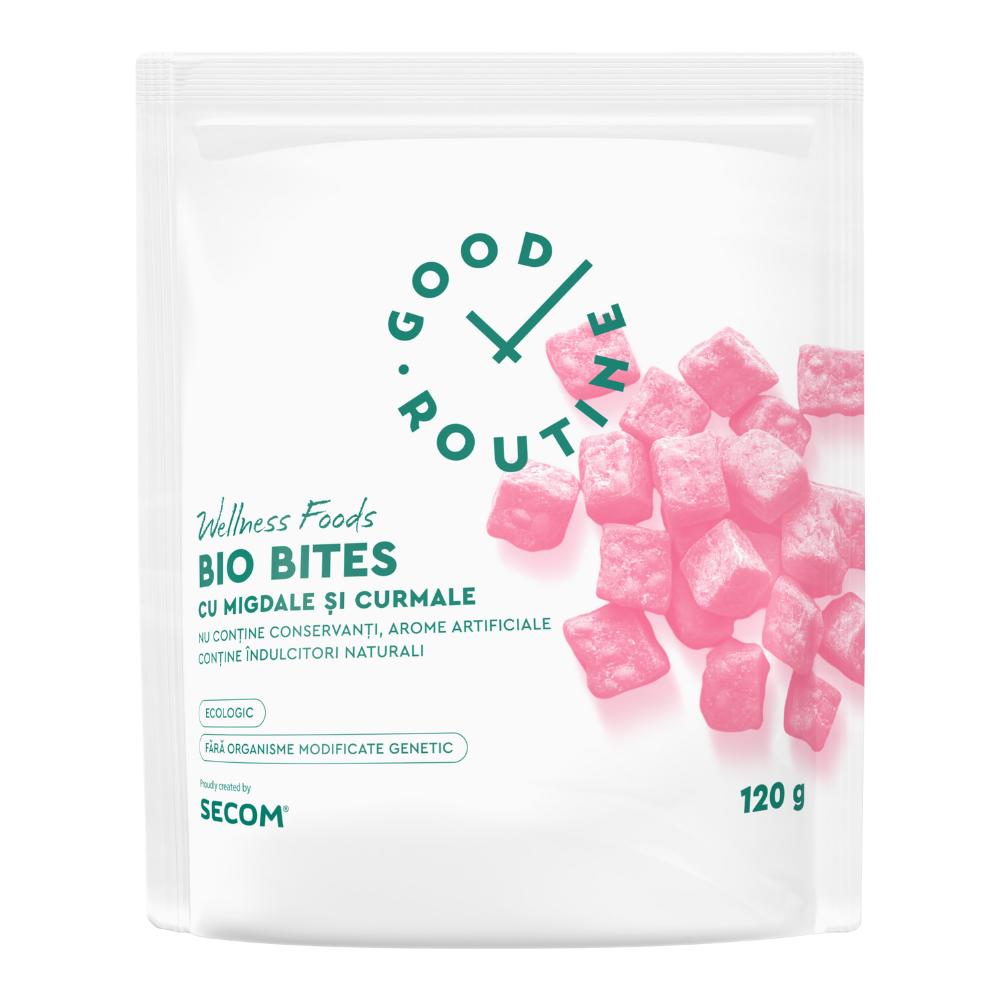 Bio Bites cu midale si curmale Good Routine, 120 g, Secom