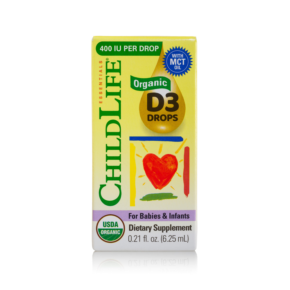 Picaturi organice cu vitamina D3 Childlife Essentials, 400 UI, 6.25 ml, Secom