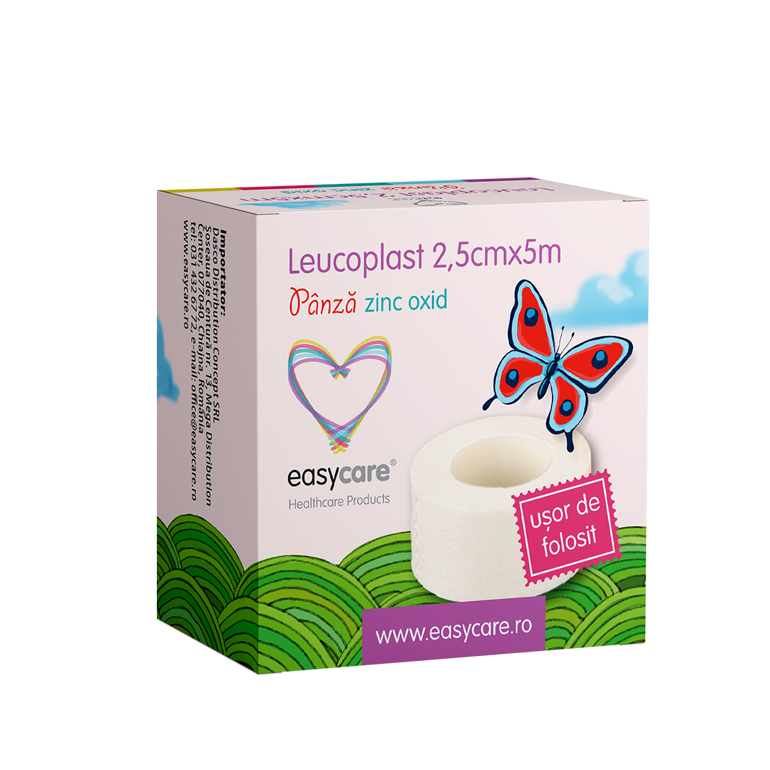 Leucoplast din panza, 2.5 cm x 5 m, Easy Care