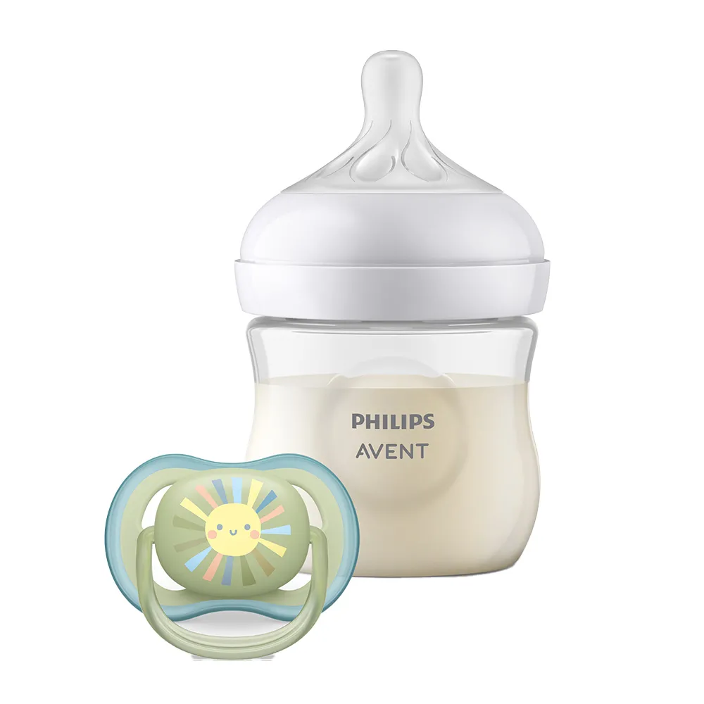 Set Biberon Natural  Response + Suzeta Ultra Air Avent, 0-6 luni, Philips