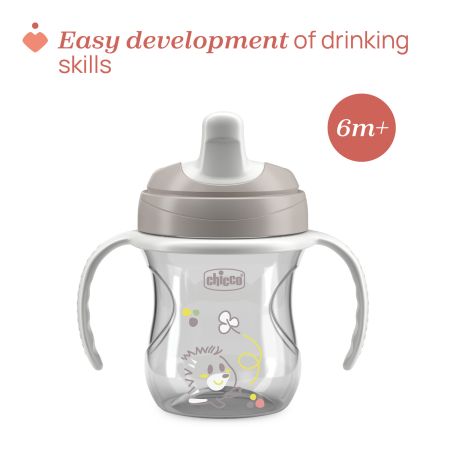 Canuta de antrenament, Gri, 6 luni+, 200 ml, Chicco 723600