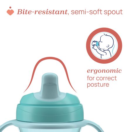 Canuta de antrenament, Turcoaz, 6 luni+, 200 ml, Chicco 723620