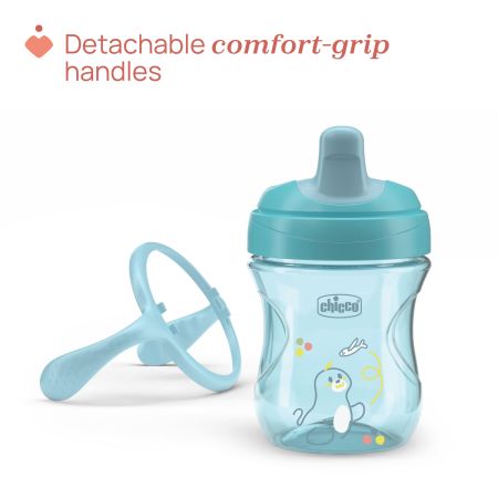 Canuta de antrenament, Turcoaz, 6 luni+, 200 ml, Chicco 723615