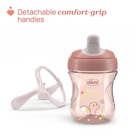 Canuta de antrenament, Roz, 6 luni+, 200 ml, Chicco 723627