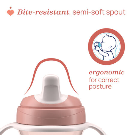 Canuta de antrenament, Roz, 6 luni+, 200 ml, Chicco 723623