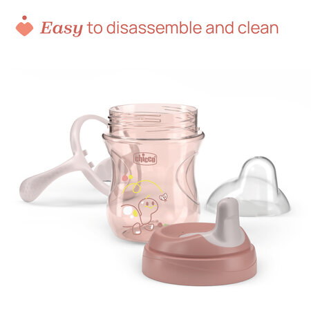 Canuta de antrenament, Roz, 6 luni+, 200 ml, Chicco 723626
