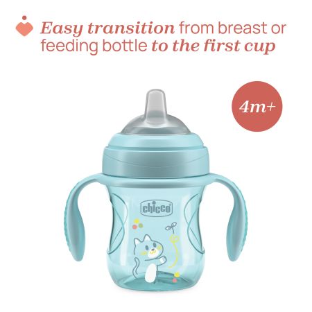 Canuta de tranzitie, Turcoaz, 4 luni+, 200 ml, Chicco 723632