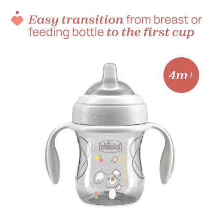 Canuta de tranzitie, Gri, 4 luni+, 200 ml, Chicco 723738