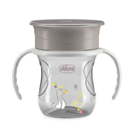 Canuta 360 perfect cup, 12 luni+, Gri, 200 ml, Chicco