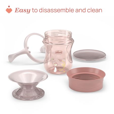 Canuta 360 perfect cup, Roz, 12 luni+, 200 ml, Chicco 723754