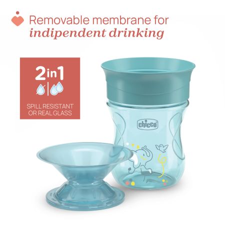 Canuta 360 perfect cup, Turcoaz, 12 luni+, 200 ml, Chicco 723766