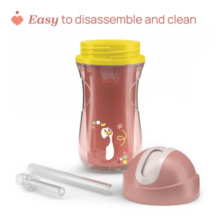 Canuta sport termorezistenta cu pai, Roz, 14 luni+, 266 ml, Chicco 723776