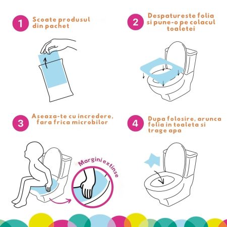 Protectie de unica folosinta pentru wc, 10 bucati, WuCetki 724277