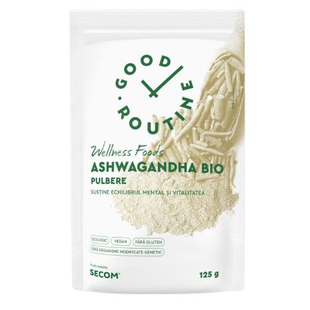 Pulbere de Ashwagandha Bio Good Routine, 125 g, Secom