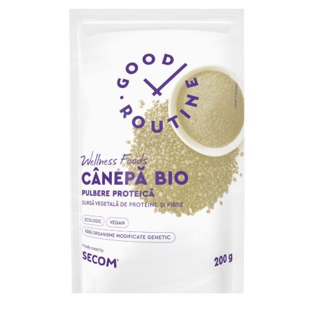 Pulbere proteica Bio de Canepa Good Routine, 200 g, Secom