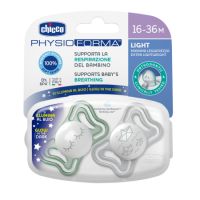 Suzeta PhysioForma Light Glow, Unisex, 16-36  luni, 2 bucati, Chicco