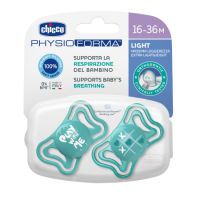 Suzeta PhysioForma Light Glow, Bleu, 16-36  luni, 2 bucati, Chicco